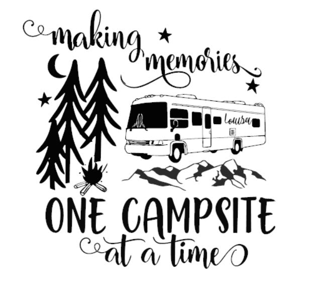 Making Memories One Campsite at a Time RV Sticker (name changeable)