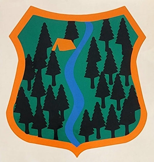 Camping Tent and Woods Sticker